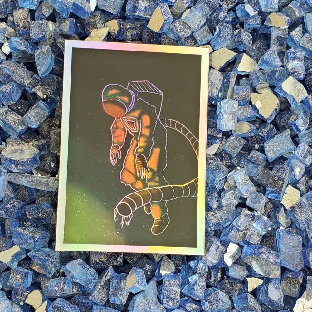 Original Artwork Astronaut Holographic Sticker